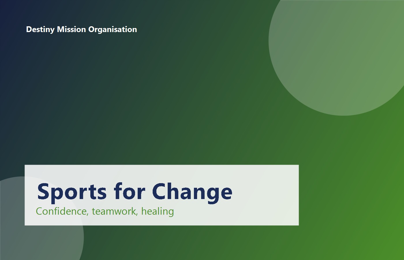 Sports for Change Builds Confidence and Teamwork